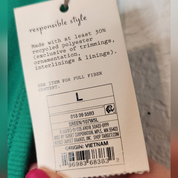 NWT A New Day Green Sleeveless Swing Dress, Size L - Picture 5 of 8